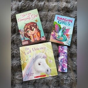 Bundle of 3 books and 1 unicorn bookmark